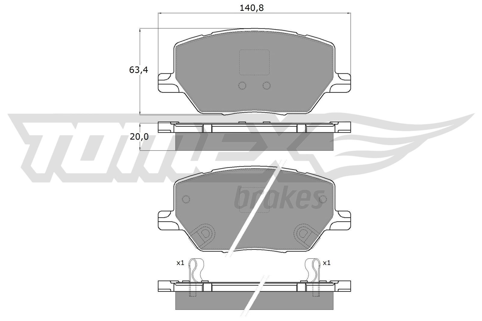Obrázok Sada brzdových platničiek kotúčovej brzdy TOMEX Brakes  TX1817